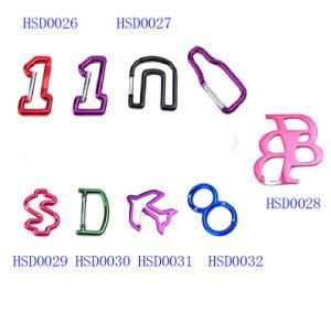 New Design S, D, Plane, 8, Shaped Aluminum Hook for Keychain Carabiner Camping Spring Snap Clip Promotion