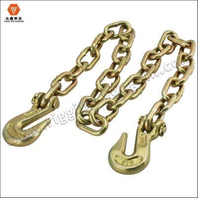 USA G70 Standard Nacm90/96 ASTM80 Tractor Heavy Yellow Chromate Iron Transport Tow Alloy Steel Industrial Chains with Hook