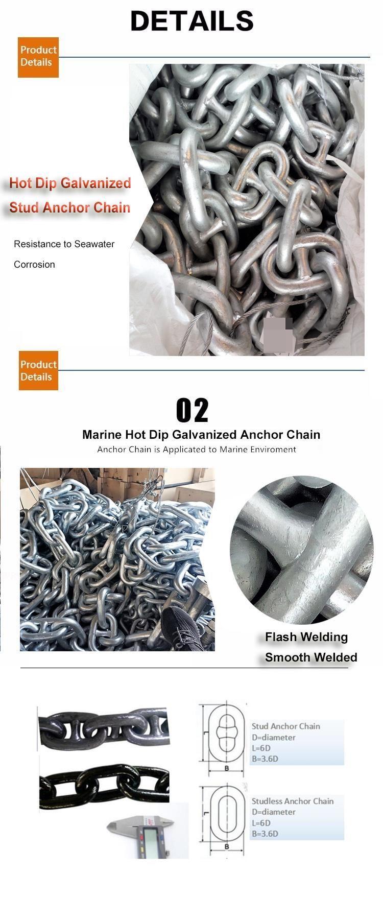 U1 U2 U3 Black Painted Galvanized Stud Types of Anchor Chain