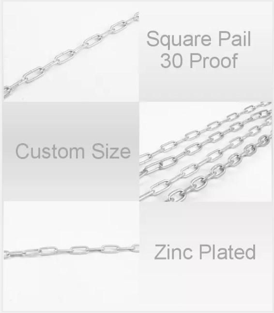 Zinc Plated Steel Link Chain Hot Dipped Galvanized Lifting Chain or Dog Chain