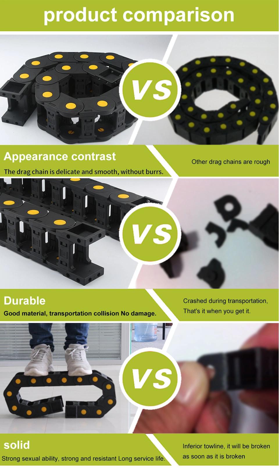 Hycnc Drag Chain Cable Chain Cable Carrier Plastic Nylon Materials for CNC Router Machine Using Wire Carrier Semi Sealing Drag