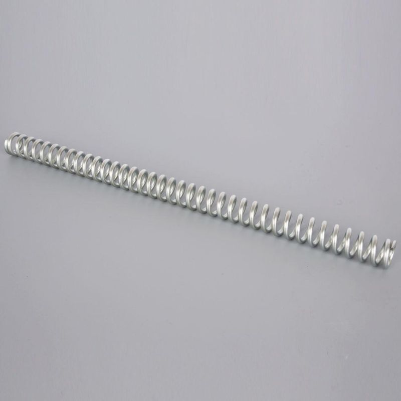6mm Diameter Zinc Plated Long Compression Spring with Grounded Ends