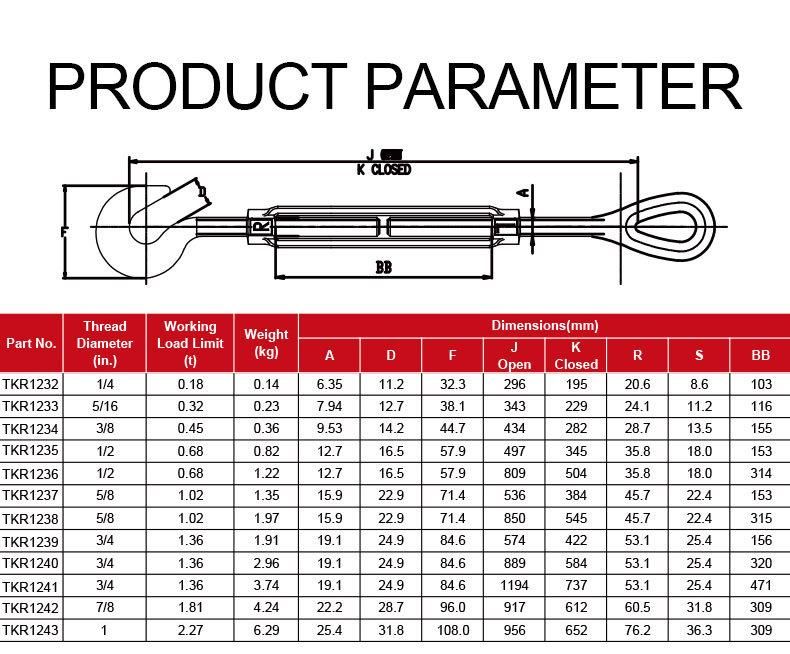 Carbon Steel Drop Forged U. S Type Turnbuckles Hg-225