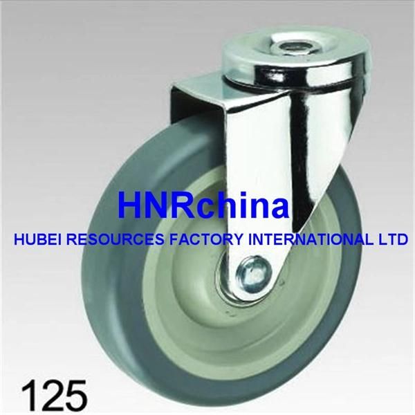 Grey PU Wheel Swivel Hole Top Caster