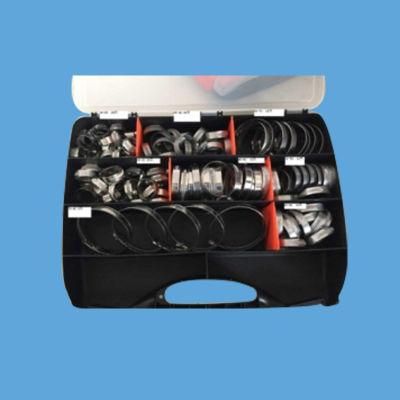 Plastic Box with 12mm Band Width GM Type W1 Hose Clamps