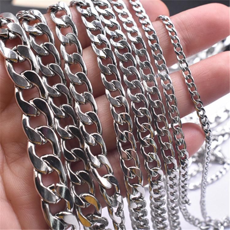 Low MOQ Metal Silver Handbag Chains for Bags Accessories Purse Shoulder Handbag Chain Strap Metal Lady Chains Bag