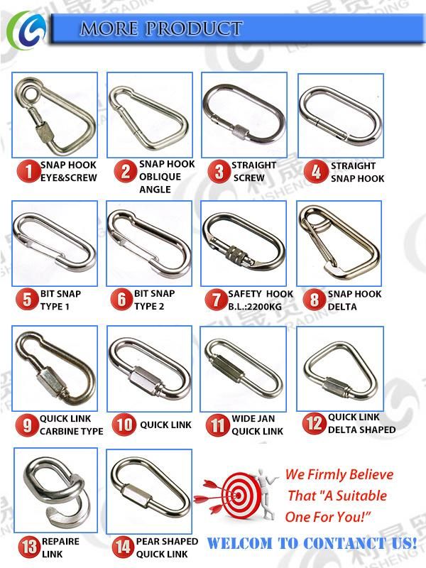 Rigging Hardware Hooks Stainless Steel Hook DIN5299c Spring Hook