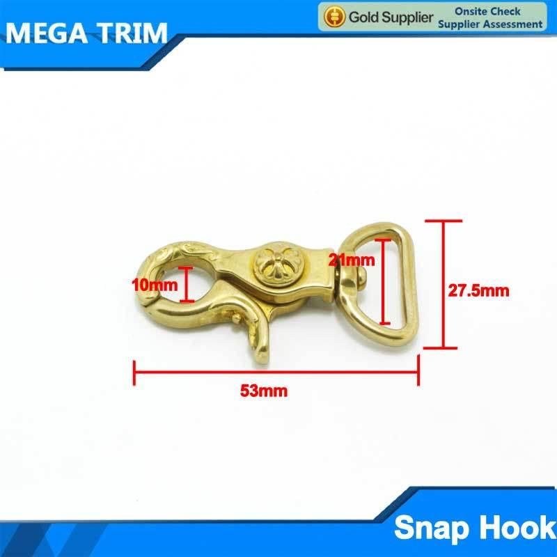 Light Gold Snap Hook with Flower Logo