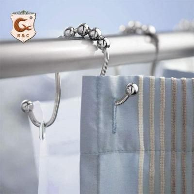 Bath Set Custom Shower Curtain Hooks Double Nickel with Pendant Shower Curtain Rings