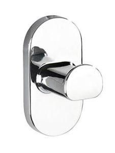 Zinc Alloy Wall Mounted Chrome Oval Single Robe Hook