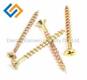 Copper Plating Fastener Carbon Steel Flat Philips Countersunk Head Screws for Wood Chipboard