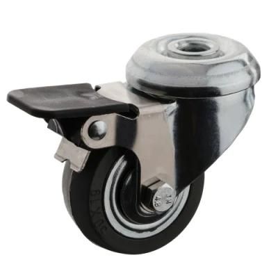 Bolt Hole Natural Rubber Caster Wheel