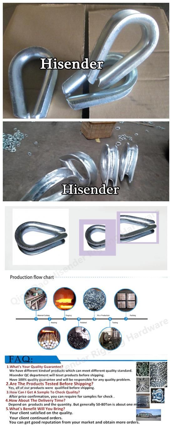 Galvanized Carbon Steel DIN6899b Thimble for Wire Rope