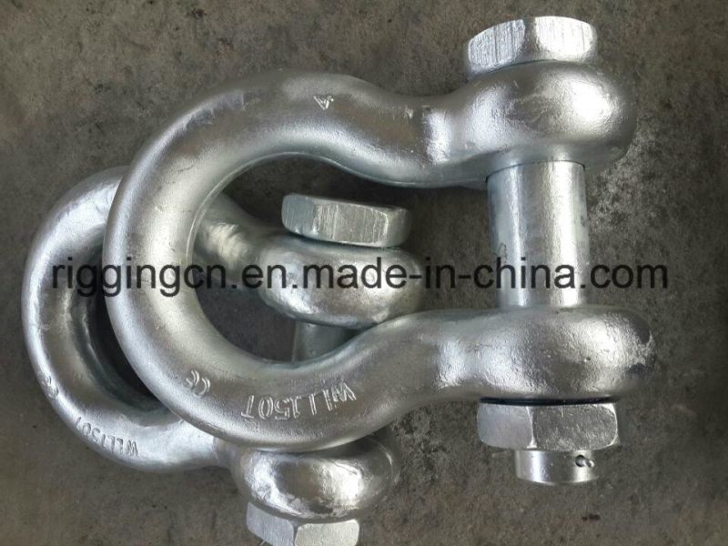 4 Inch Bolt Type safety Bow Shackle G2130 Wll 150t