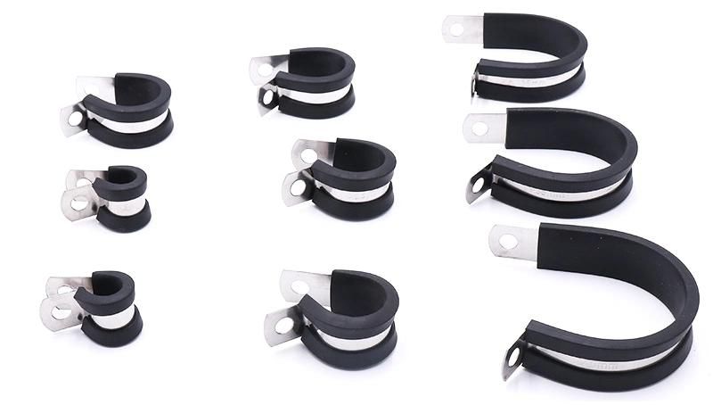 China Supplier P Clip Holder Rubber Clamp with Rubber Insert