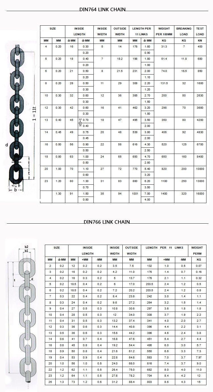 High Intensity DIN 764 Link Chain for Lifting