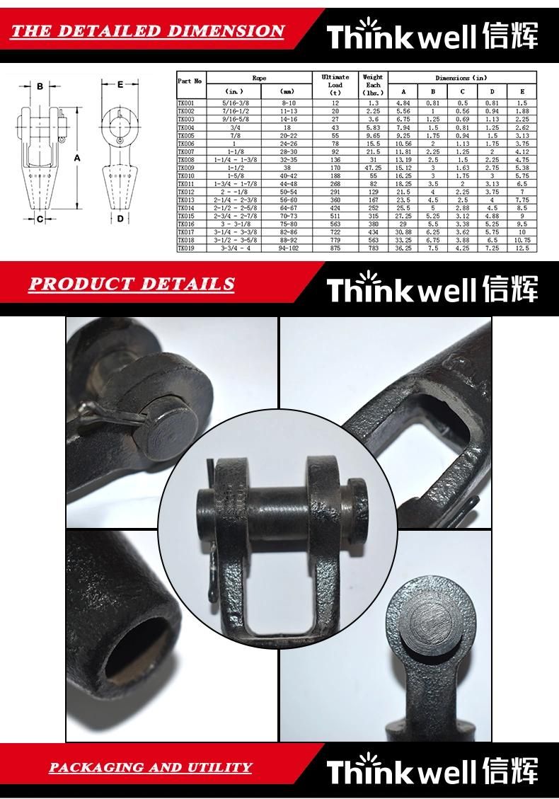 Sling Us Type Grooved Closed Type Wire Rope Socket