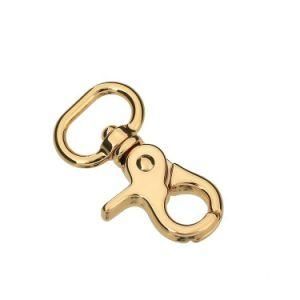 X0057A High Quality 17mm Swivel Spring Snap Gold Metal Dog Hook for Bag Handles and Leather Accessories