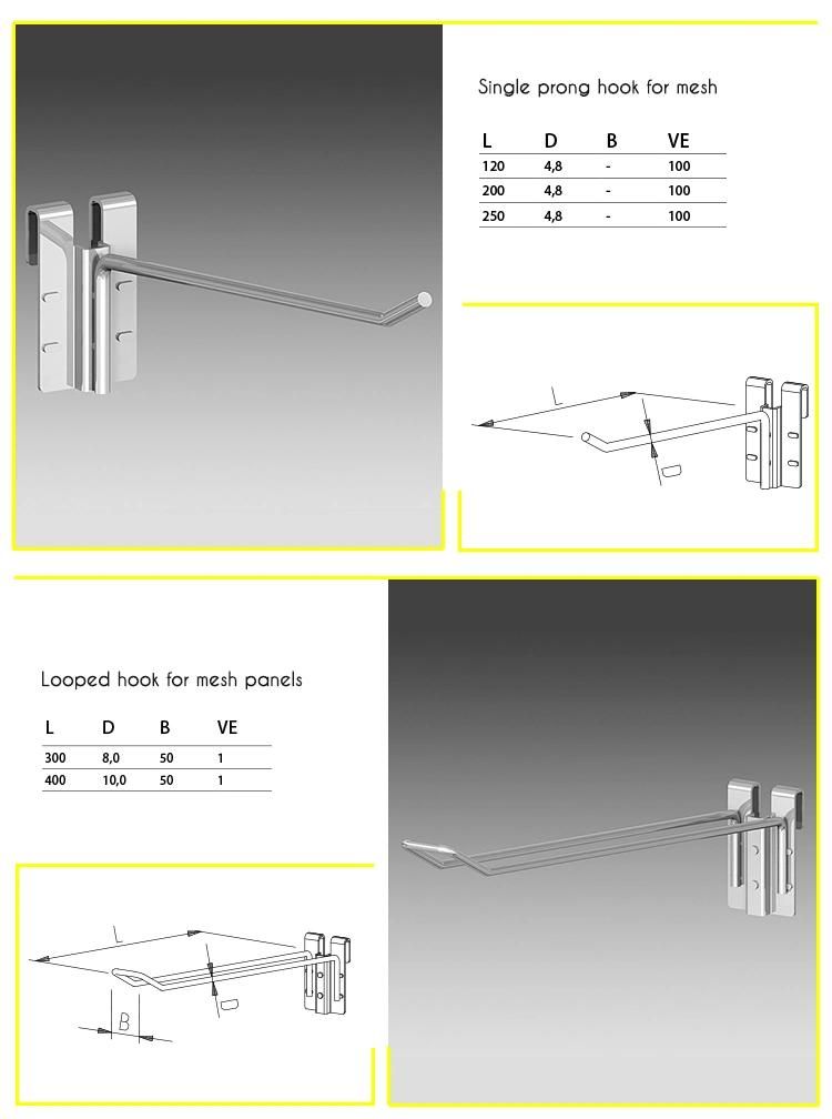 Flip Scan Chrome Mesh Hooks with Price Tag