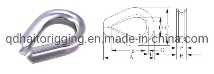 Stainless Steel 304/316 Thimble for Rigging Hardware From Chinese Supplier