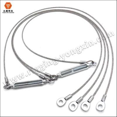 High Strength Clear PVC Coated Galvanized Steel Wire Rope Slings with Soft Eye Loops