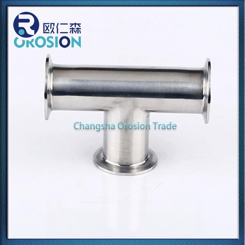 Sanitary Food Grade Stainless Steel Clamped Equal Tee