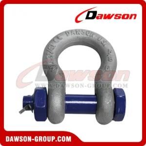 Dawson Brand Hot DIP Galvanized Us Type Bow Shackle with Safety Pin, S6 Bolt Type Anchor Shackle