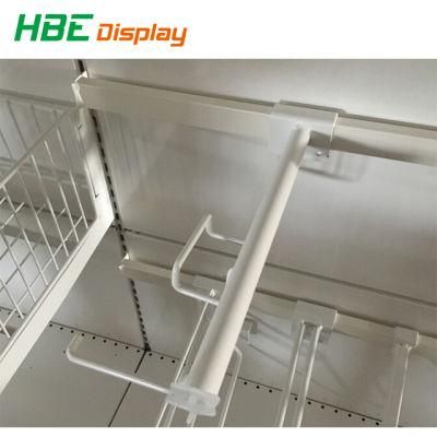 Supermarket Steel Tube Metal Hanging Bar Steel Bar Holder for Gondola Shelf with Hooks