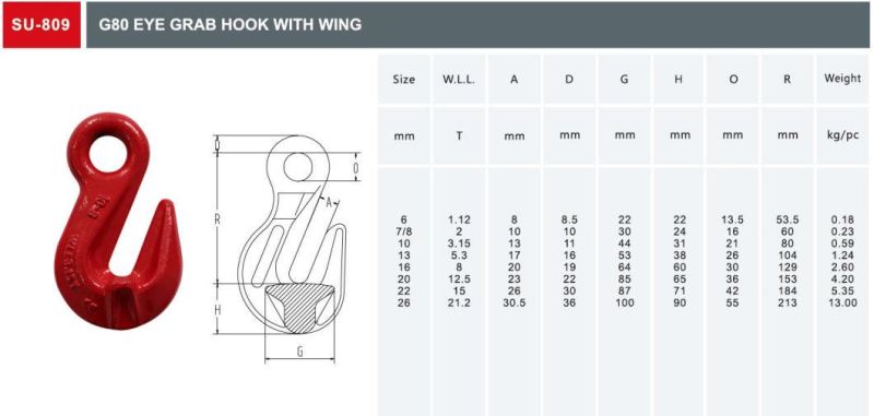 G80 Eye Grab Hook with Wing