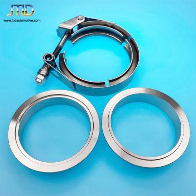 2.5&prime;&prime; Exhaust Down Pipe 304 Stainless Steel V-Band Clamp and Flanges