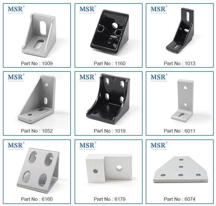 3060g 4 Hole Steel Bracket Surface Nickel-Plating Flat in Back Steel Connector 90 Degree Angle Bracket