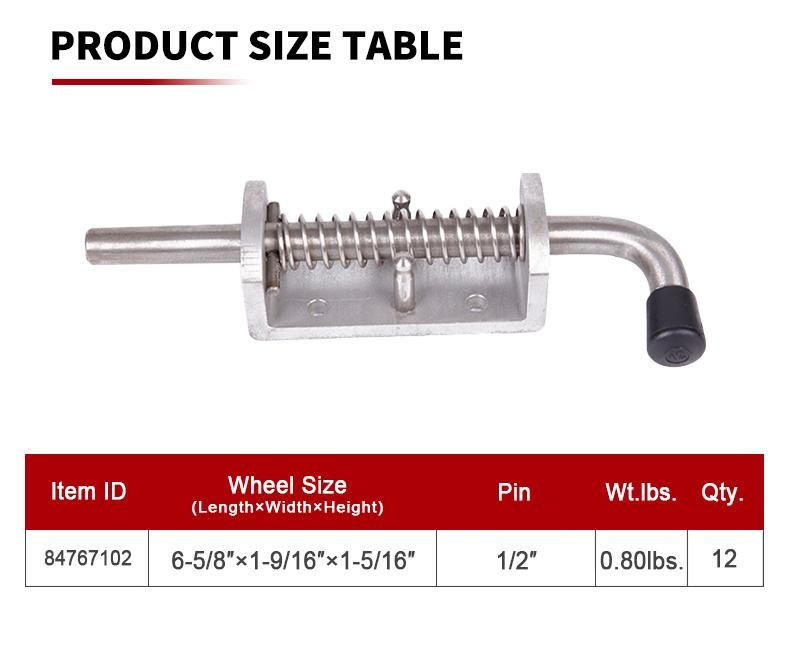 RF Zinc Plated Heavy Duty Spring Loaded Gate Latch