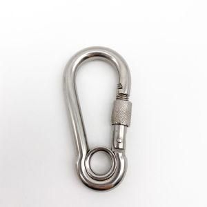 M4*M14 Stainless Steel Snap Hook with Eyelet and Screw Carabiner Spring Snap Hook with Lock