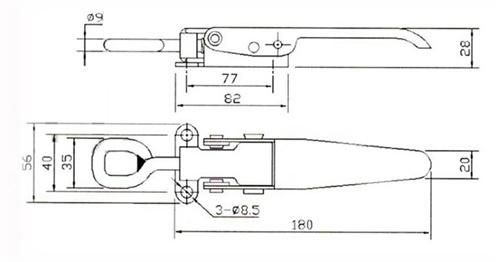 Heavy Duty Spring Bolt Hardware Toggle Link
