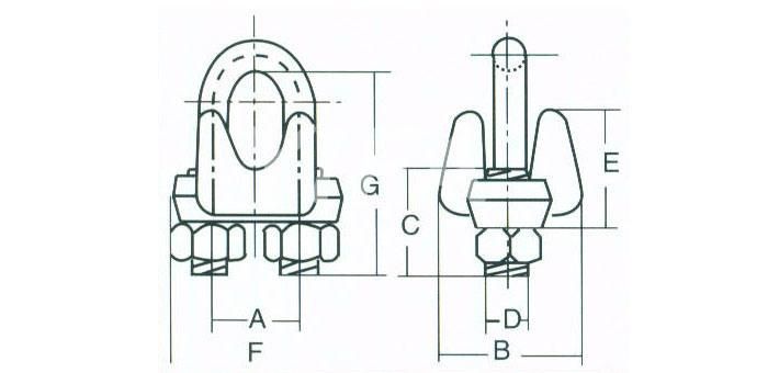 Fastener Connector Forged Us Type Wire Rope Clips