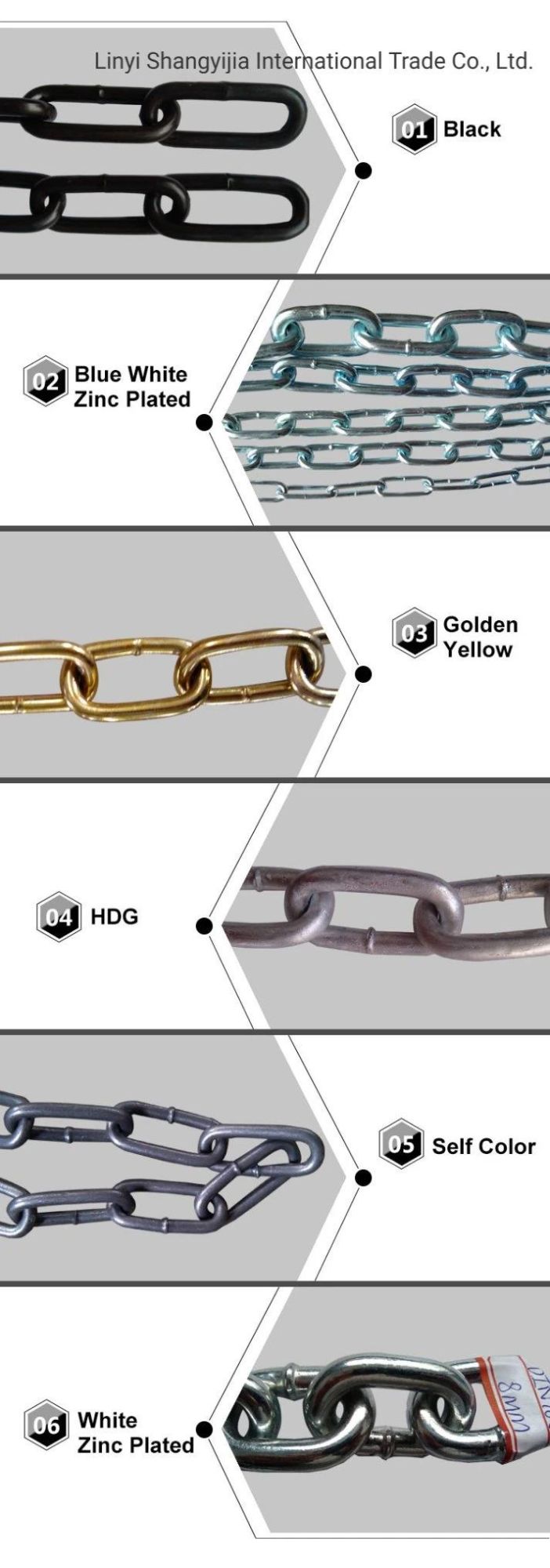 Q235 Welded Steel Link Chain Product in Linyi Factory