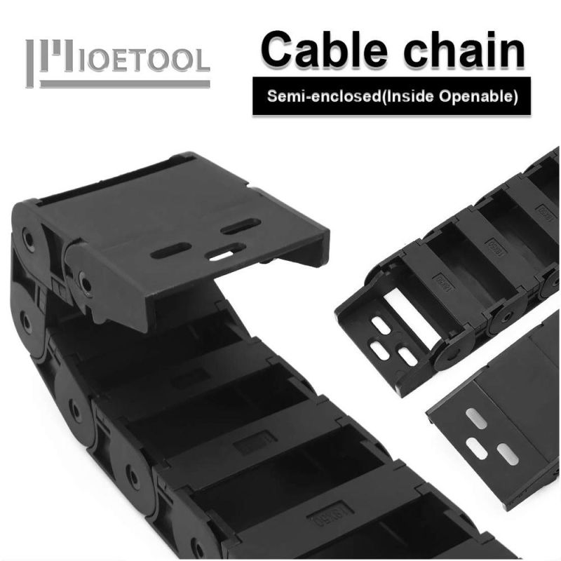 Olearn R38 18mm X 38mm (Inner H X Inner W) Black Cable Wire Carrier Drag Chain 1m Length for CNC
