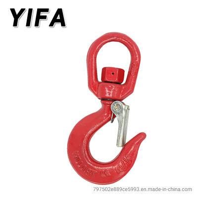 Red Painted Forged Swivel Hook with Latch