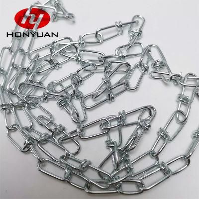 Ordinary Mild Steel Electro Galvanized Medium Twisted Tie out Link Chain with Welded