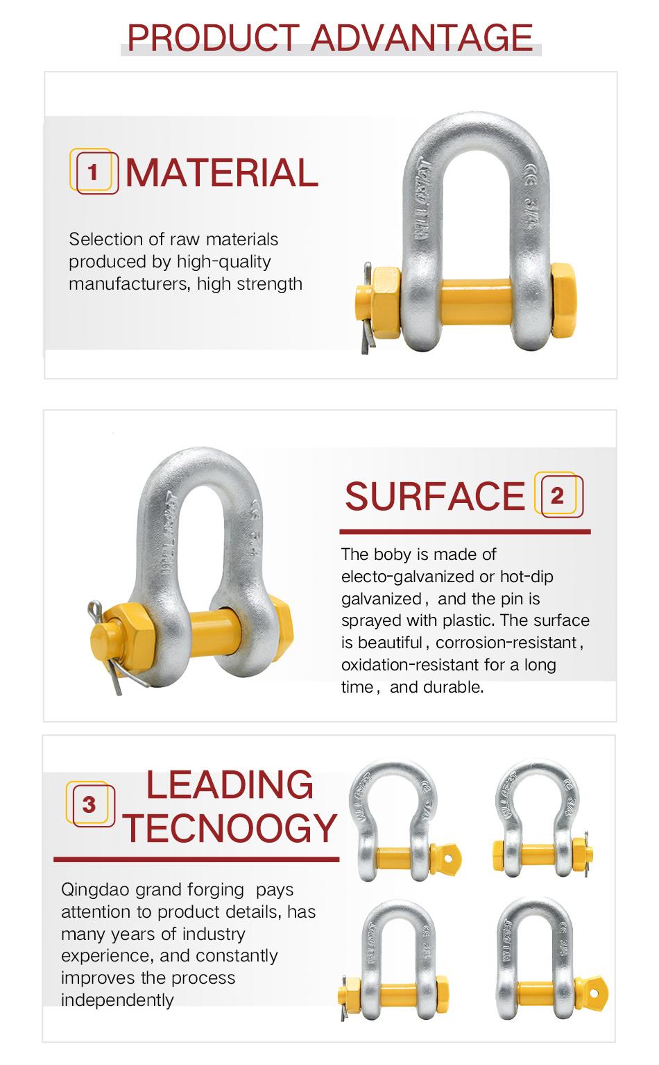 Rigging Hardware Lifting Chain G2150 Alloy Steel D Shackle