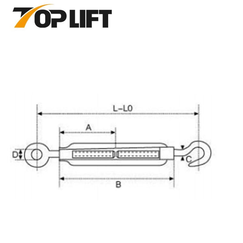 Stainless Steel EU Type Turnbuckle Hook and Eye