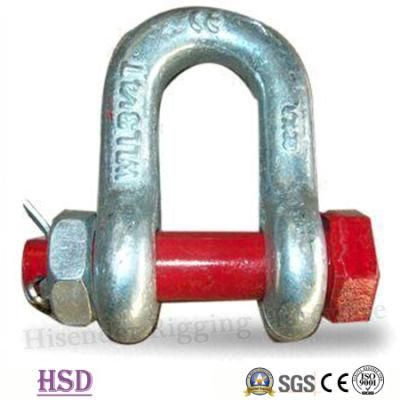 E. Galvanized Alloy Steel European Dee Type Shackle for Lifting