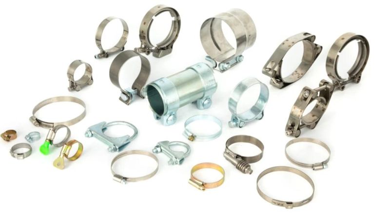 V Band Exhaust Clamp and Flanges Kit Metal Pipe Clips Hose Clamps