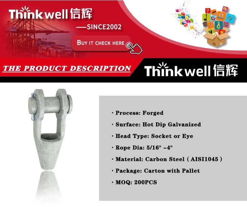 Forged Open Wire Rope Wedge Joint Socket