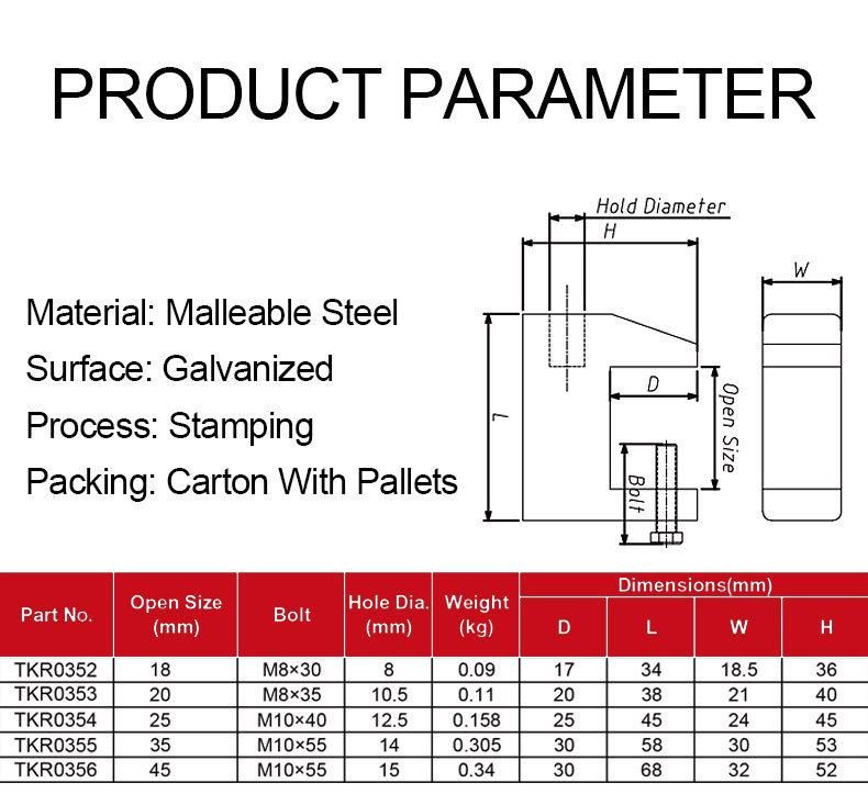 Galvanized Malleable Steel Pipe Hangers Top Beam Clamp