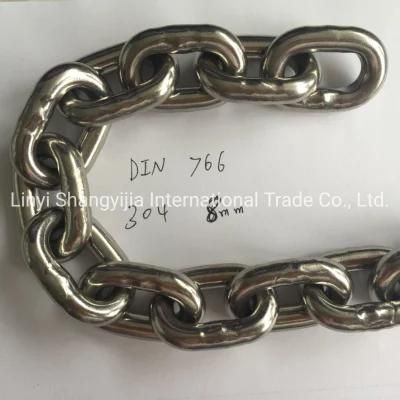 SS304 SS316 Stainless Steel Link Chain 5mm 6mm 8mm 10mm DIN5685A/C DIN763 DIN766 Korean Standard Stainless Steel Link Chain