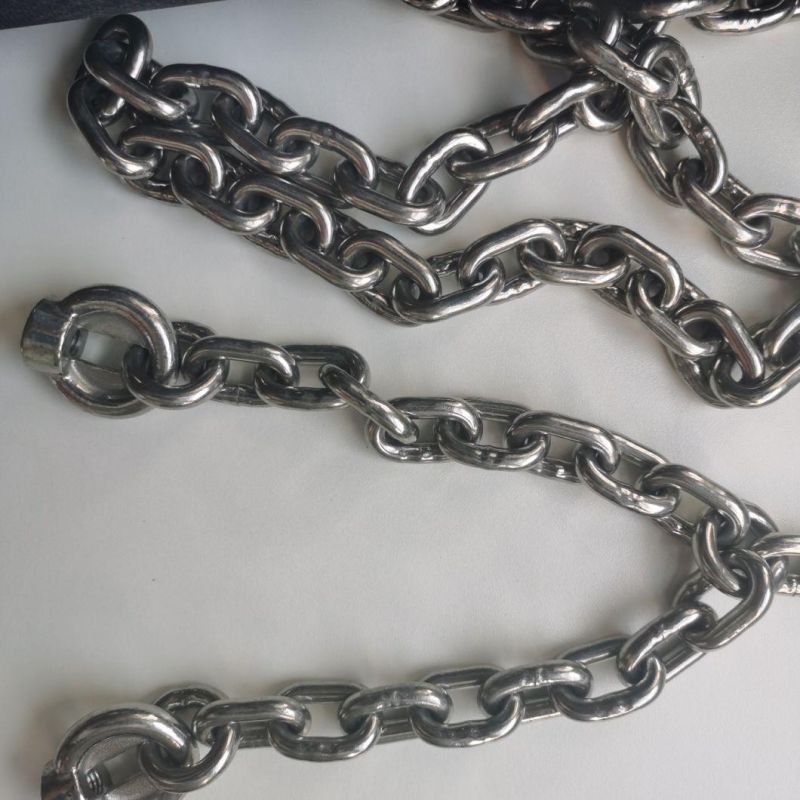 Customized 304 / 316 Ss DIN766 Swing Chain with Eye Bolt and Round Ring