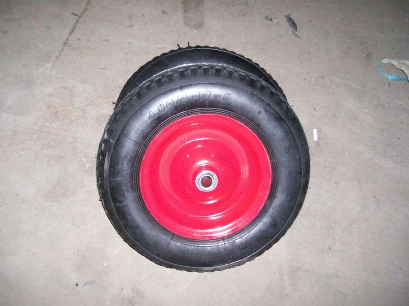 High Quality High Load Capacity Wearable Useful Easy Moving Pneumatic Rubber Wheel for Wheelbarrow (4.00-8)