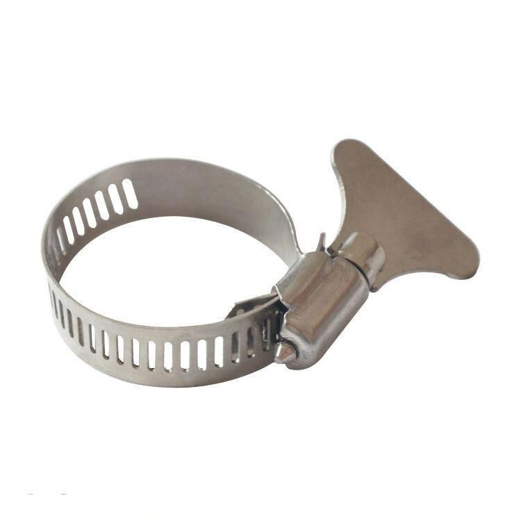 304 Stainless Steel Pipe Clamp with Handle Fix Gas Hose Clamp