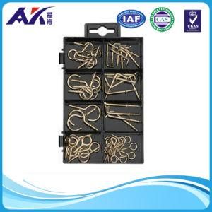Brass Plated Shouldered Screw Hooks Kit with Eye Screw